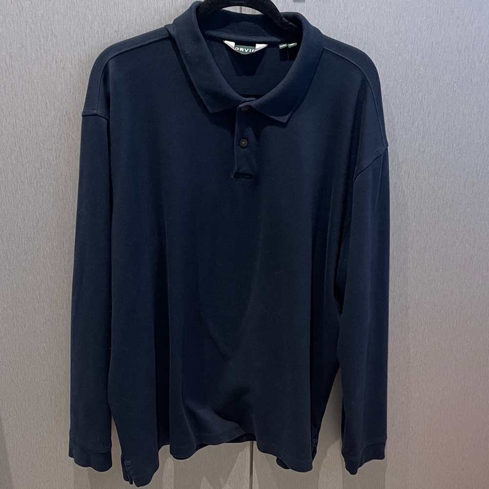 Orvis Navy Long-Sleeve Polo Shirt